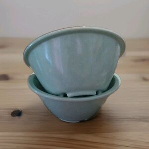 Set Of 2 Vtg Halsey Inc 1960’s US Military Mint Green Melamine Mess Hall Bowls